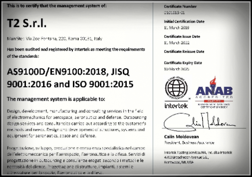 Certificazione ISO 9100